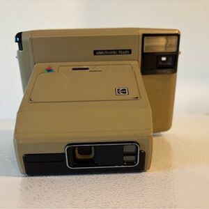 Vintage Kodak Tan Instant Camera 1970s with Black Accents